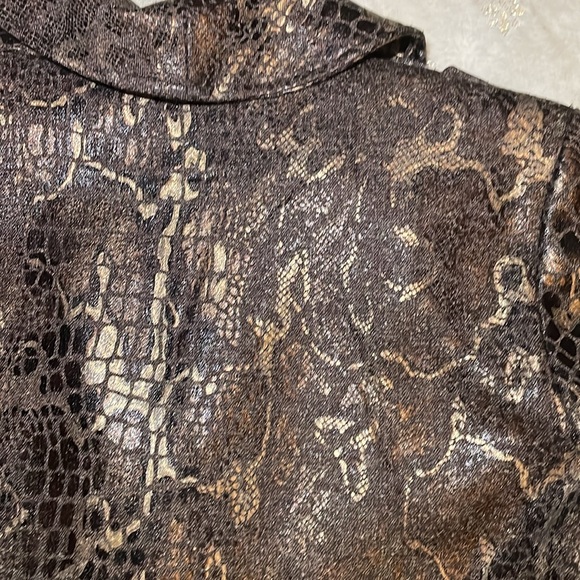 Rachel Adams Metallic Snake Print Zip Blazer. - Picture 5 of 9